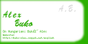 alex buko business card